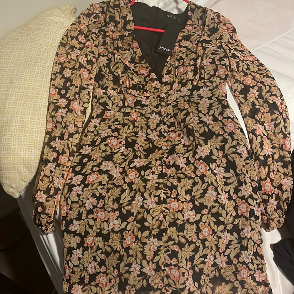 Nasty Gal Floral Sheer Dress